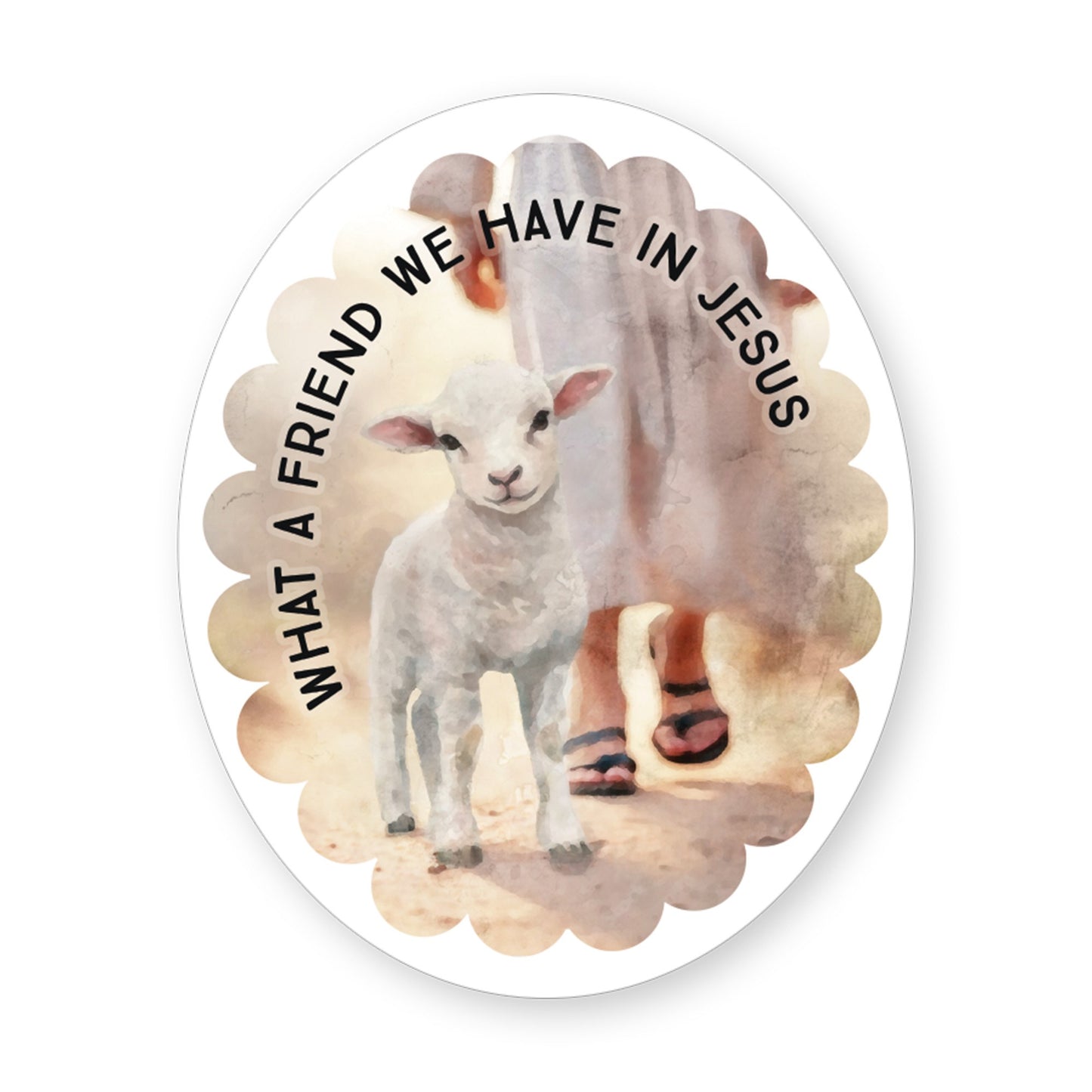 Sticker-Friend In Jesus Lamb (2.5"" x 3.5"")