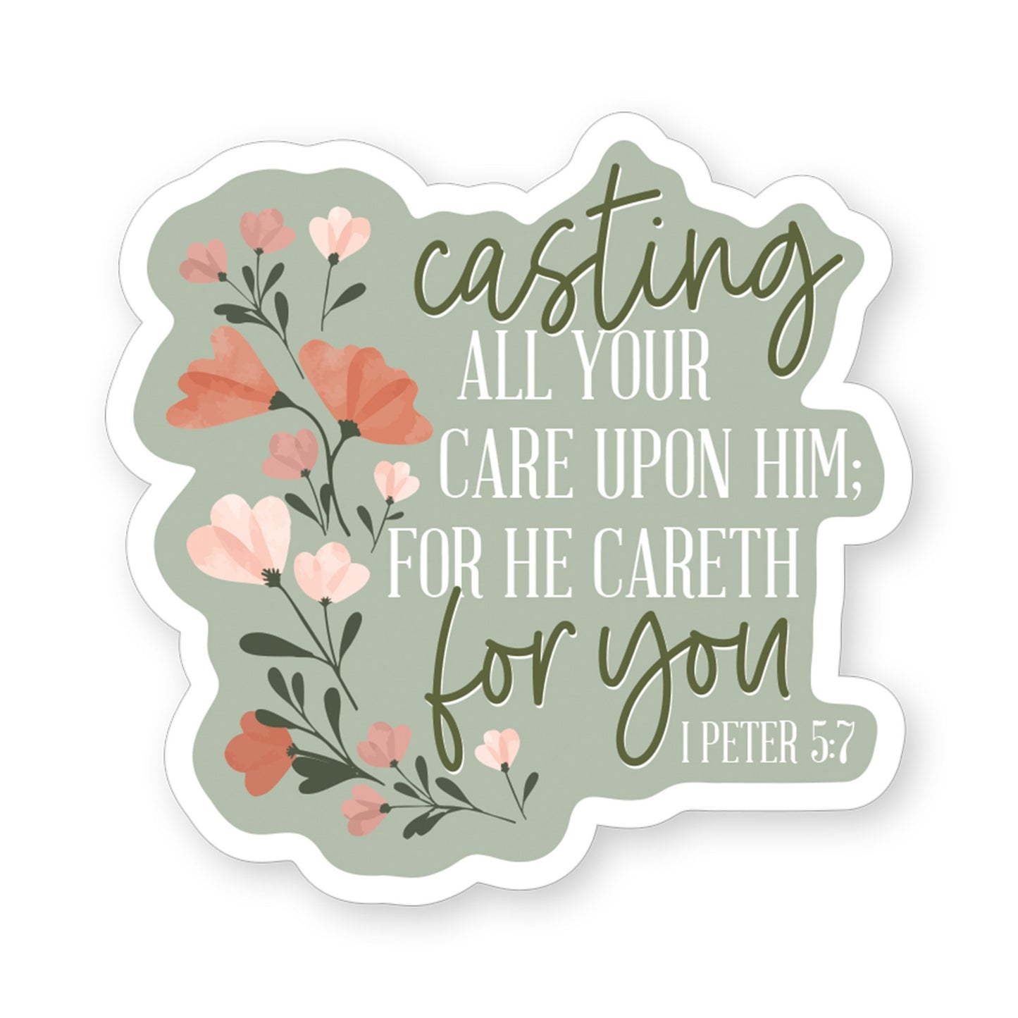 Sticker-Casting Care Flowers (2.5"" x 3.5"")