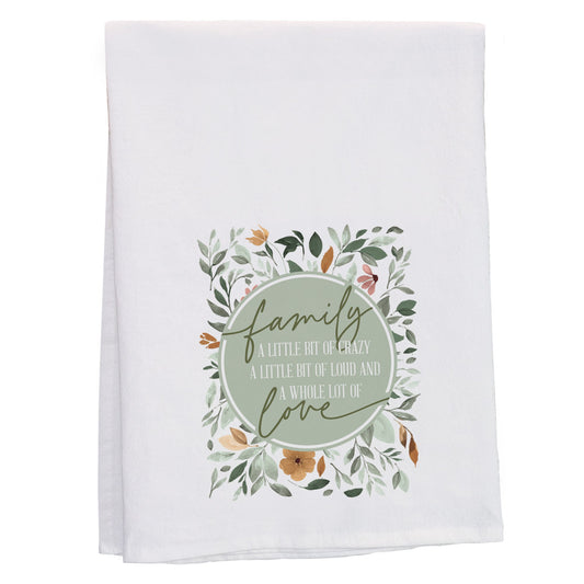 Tea Towel-Family Love Leaves (29"" x 29"")
