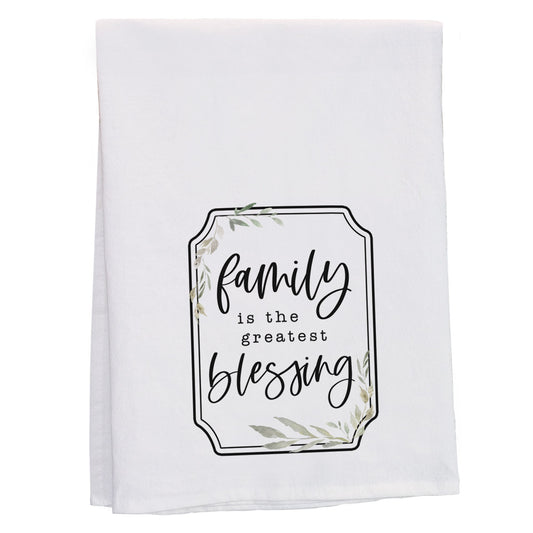 Tea Towel-Family Greatest Blessing (29"" x 29"")