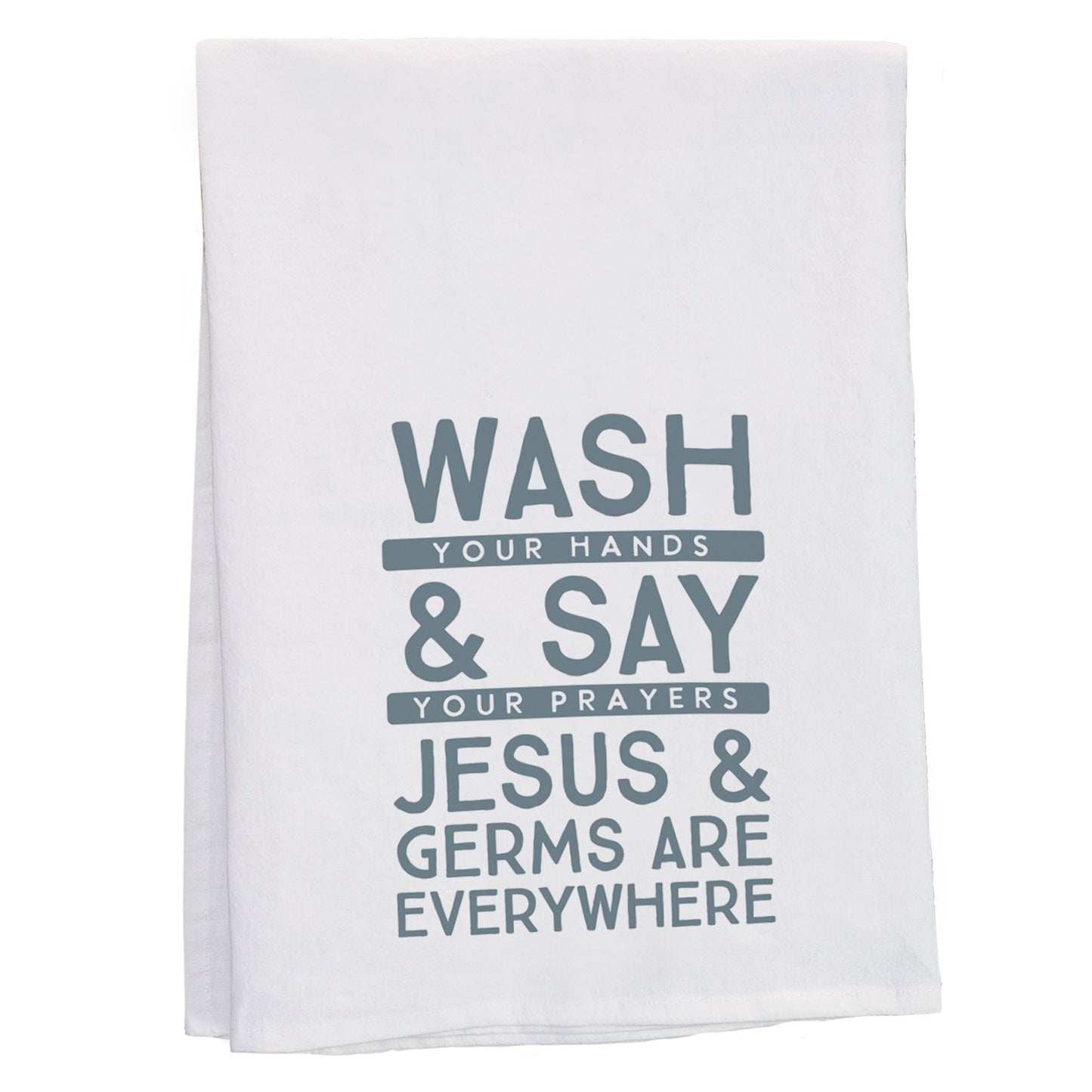Tea Towel-Jesus & Germs (29"" x 29"")