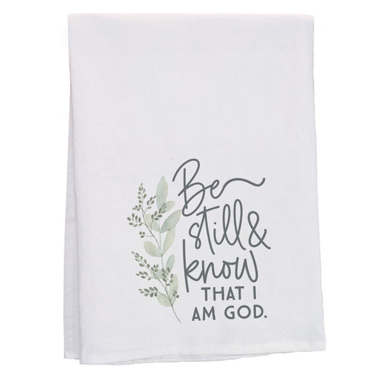 Tea Towel-Be Still & Know (29"" x 29"")