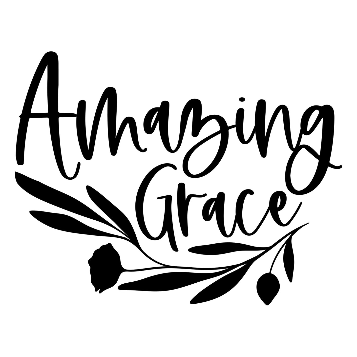 Vinyl Decal-Amazing Grace Leaves (5"" x 5"")