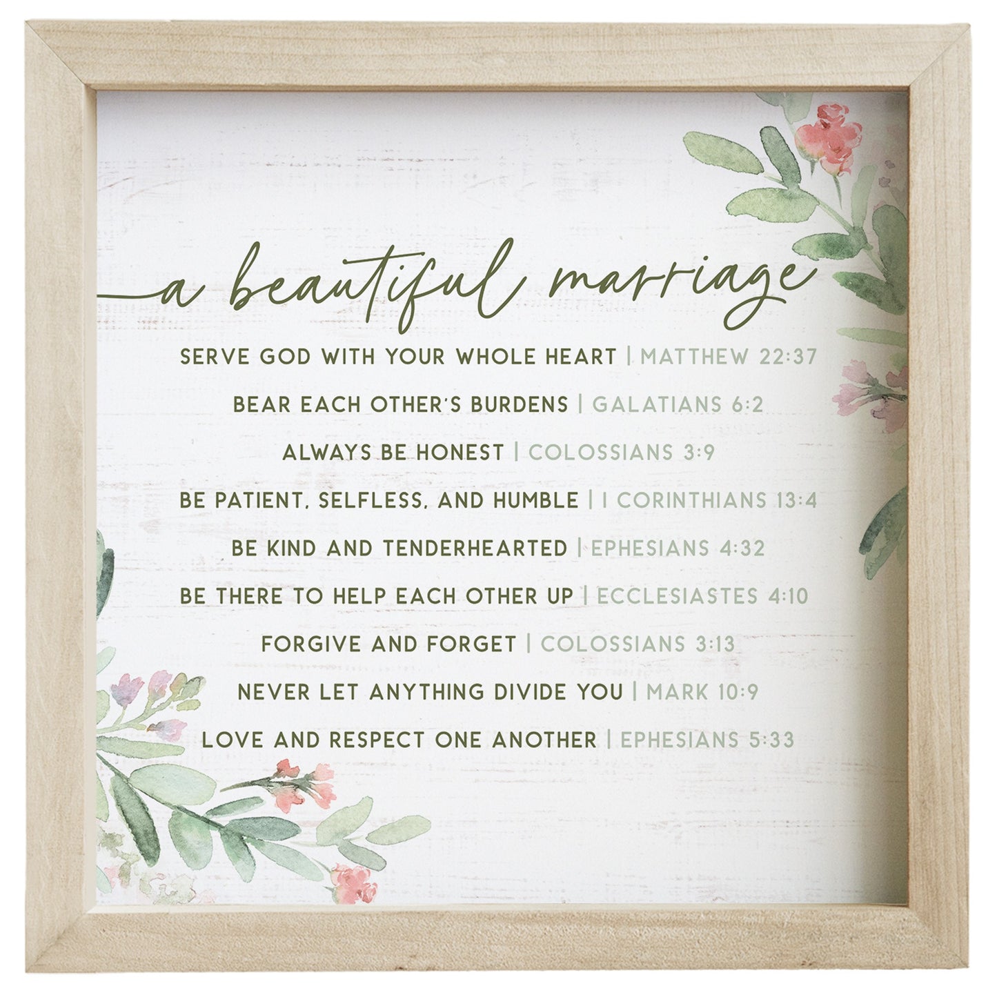 Rustic Frame-Beautiful Marriage (10"" x 10"")