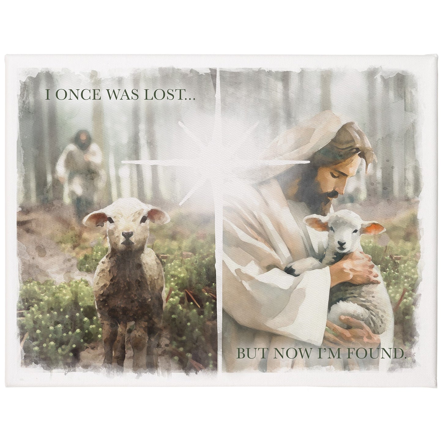 Wrapped Canvas-Lost Found Lamb (12"" x 9"")