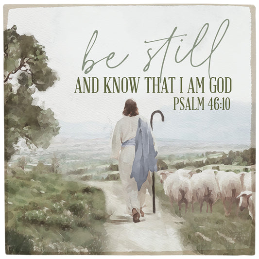 Magnet-Square Be Still Shepherd Flock (2.5"" x 2.5"")