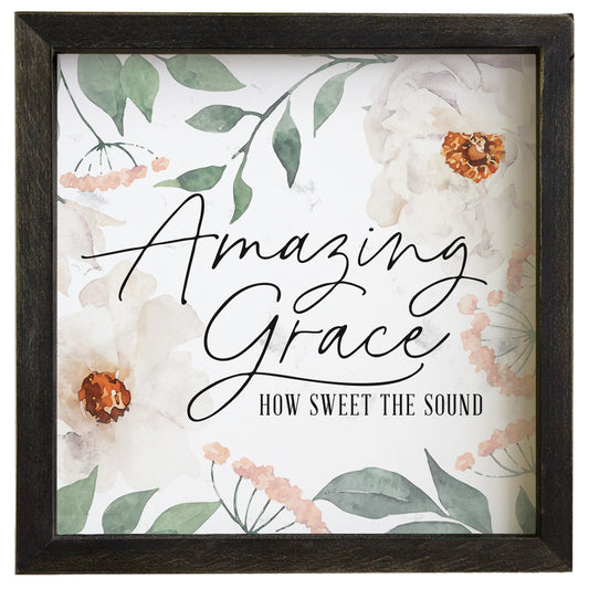 Rustic Frame-Amazing Grace Flowers (10"" x 10"")
