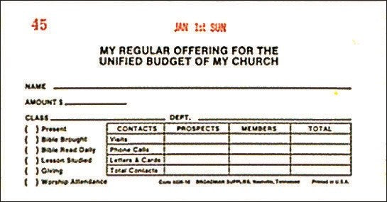 Offering Envelope-My Regular Offering w/Revised Records System (Bill-Size) (Pack Of 53)