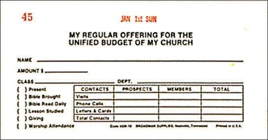 Offering Envelope-My Regular Offering w/Revised Records System (Bill-Size) (Pack Of 53)