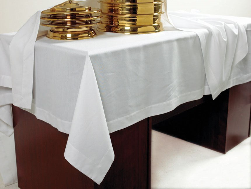 Communion-Table Cover-Polyester/Rayon White (50" x  86")