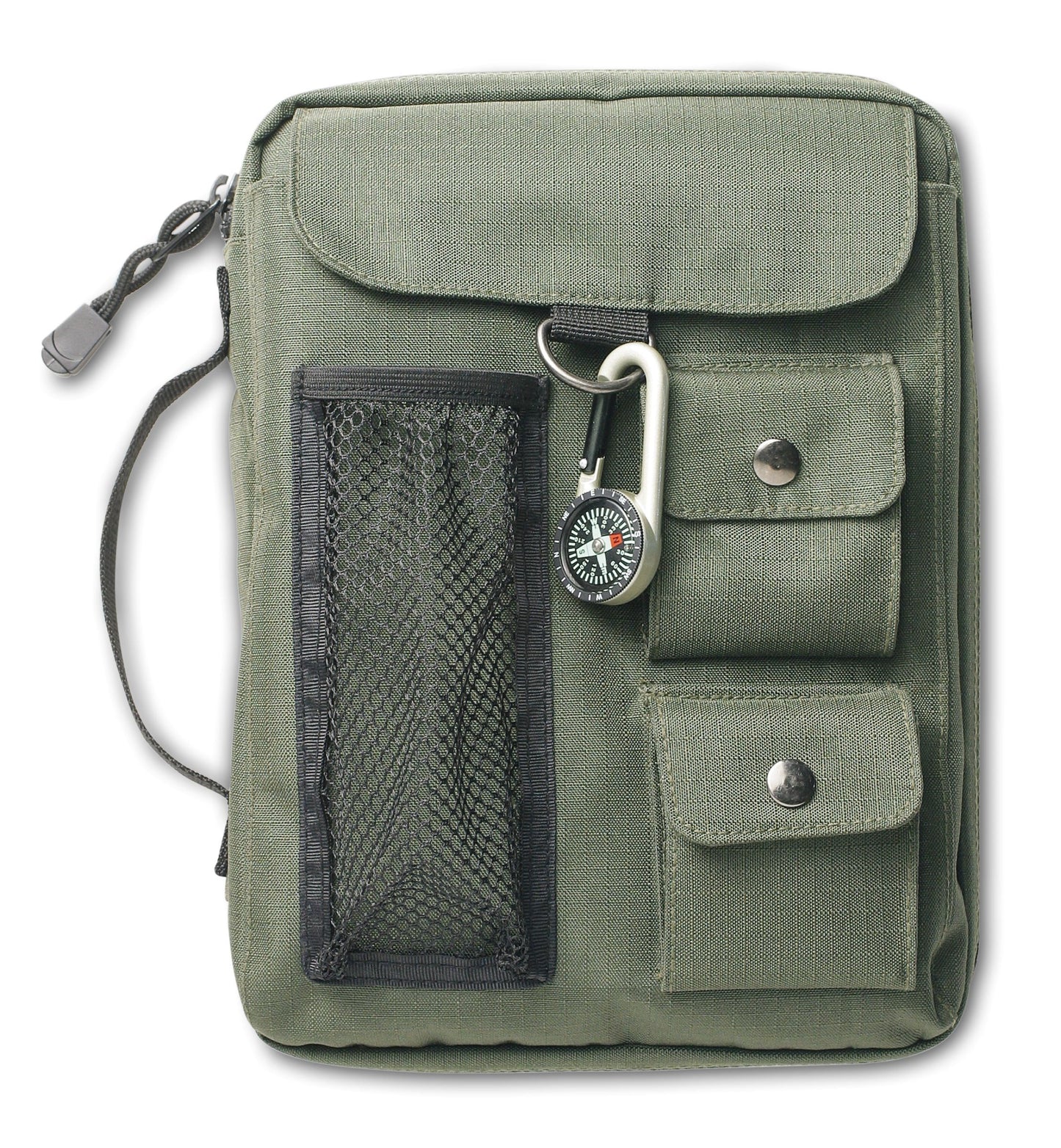Bible Cover-Compass Canvas-Green-Medium
