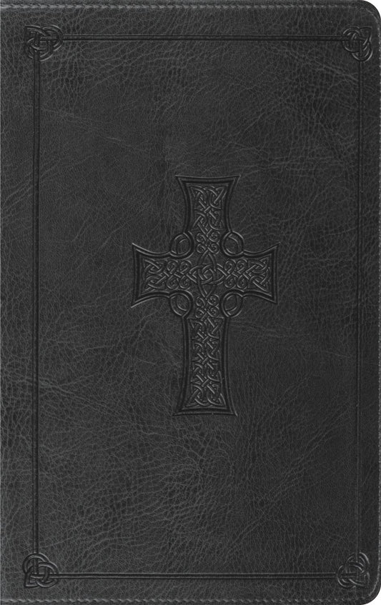 ESV Thinline Bible-Charcoal Celtic Cross Design TruTone