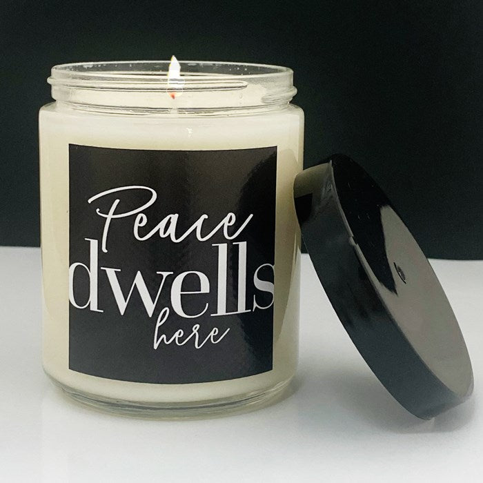 Candle-Peace Dwells Here-Cardamom & Amber (Words To Live By) (8 Oz)