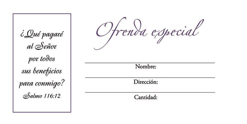 Sobre de Ofrenda-Especial (Offering Envelope-Special Offering (Pack Of 100)