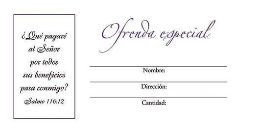 Sobre de Ofrenda-Especial (Offering Envelope-Special Offering (Pack Of 100)