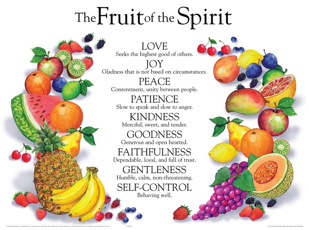Chart-Fruit Of The Spirit Wall (Laminated Sheet) (19" x 26")
