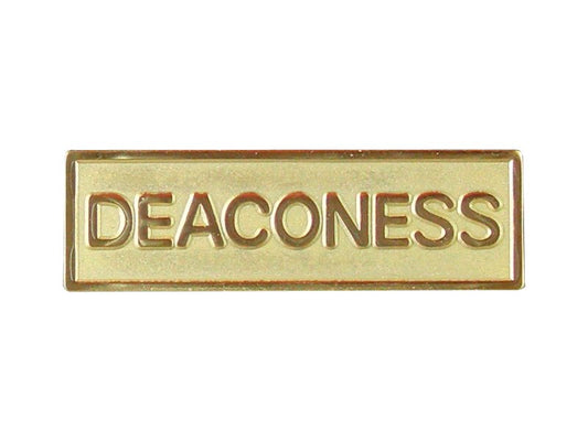 Badge-Deaconess-Pin Back-Rectangle-Gold