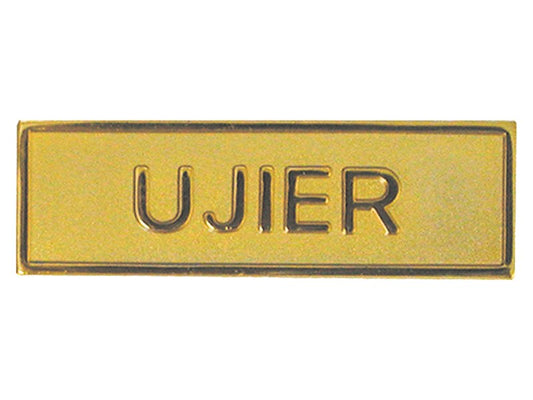 Spanish-Badge-Usher-Pin Back-Rectangle-Goldtone
