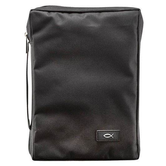 Bible Cover-Durable Polyester-Black-LRG