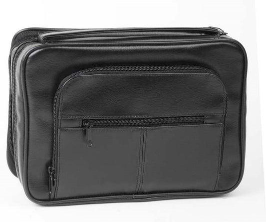 Bible Cover-Deluxe Organizer W/Study Kit-Black-LRG