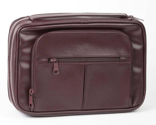 Bible Cover-Deluxe Organizer W/Study Kit-Burgundy-LRG
