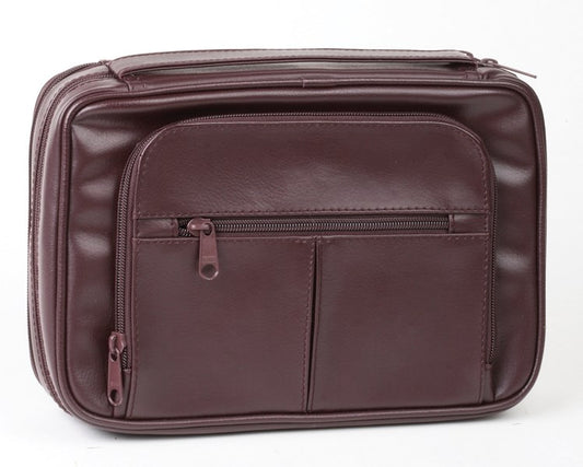 Bible Cover-Deluxe Organizer W/Study Kit-Burgundy-XLG