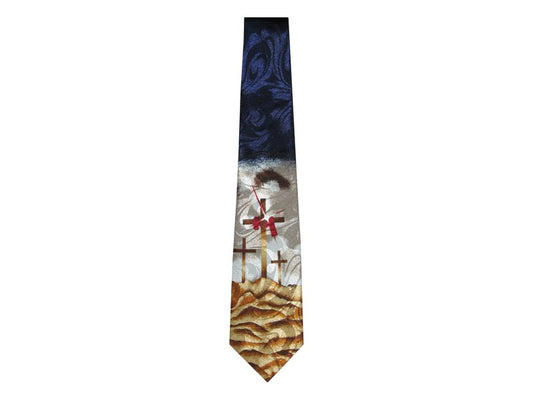 Tie-Three Crosses On Calvary w/Twinkle-Polyester