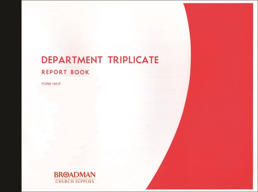 Form-Sunday School Department Triplicate Report Book (Form 180-S)