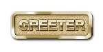 Badge-Greeter-Magnetic Back-Brass (2-1/16" x 2/3")