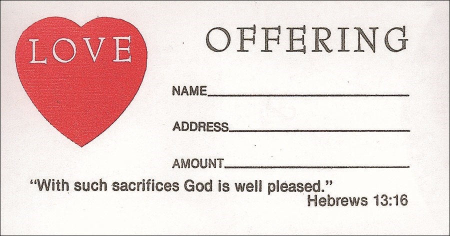 Offering Envelope-Love Offering (Hebrews 13:16) (No. 3 Size) (Pack Of 100)