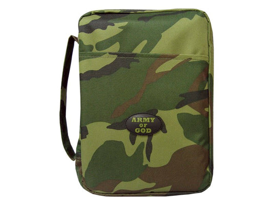 Bible Cover-Kids-Canvas W/Rubber Patch-Army Of God-XLG-Camouflage