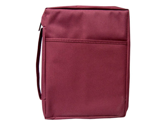 Bible Cover-Canvas-Solid Color-Burgundy-XLG