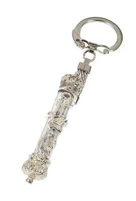 Key Chain-Mezuzah w/Parchment-Silvertone (#4559)