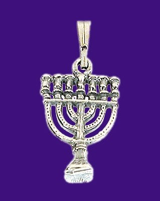 Necklace-Menorah (Sterling Silver)-20" Chain