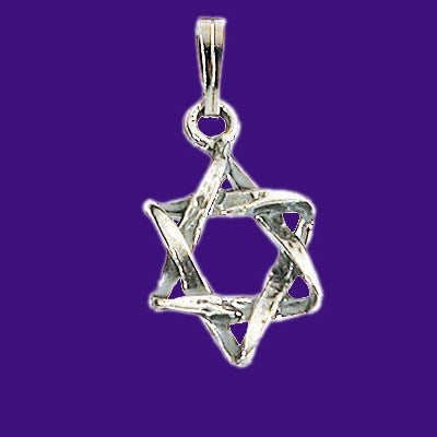 Necklace-Star Of David (Intertwined) (Sterling Silver)-20" Chain (#9519)