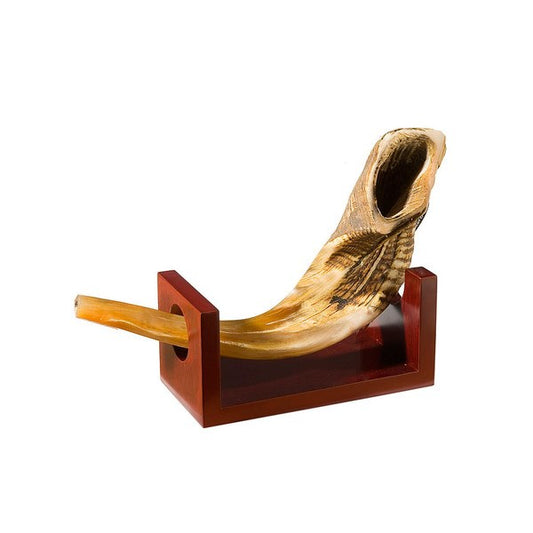 Shofar Holder-Wood-Holds C & D Ram Horns (#1216)