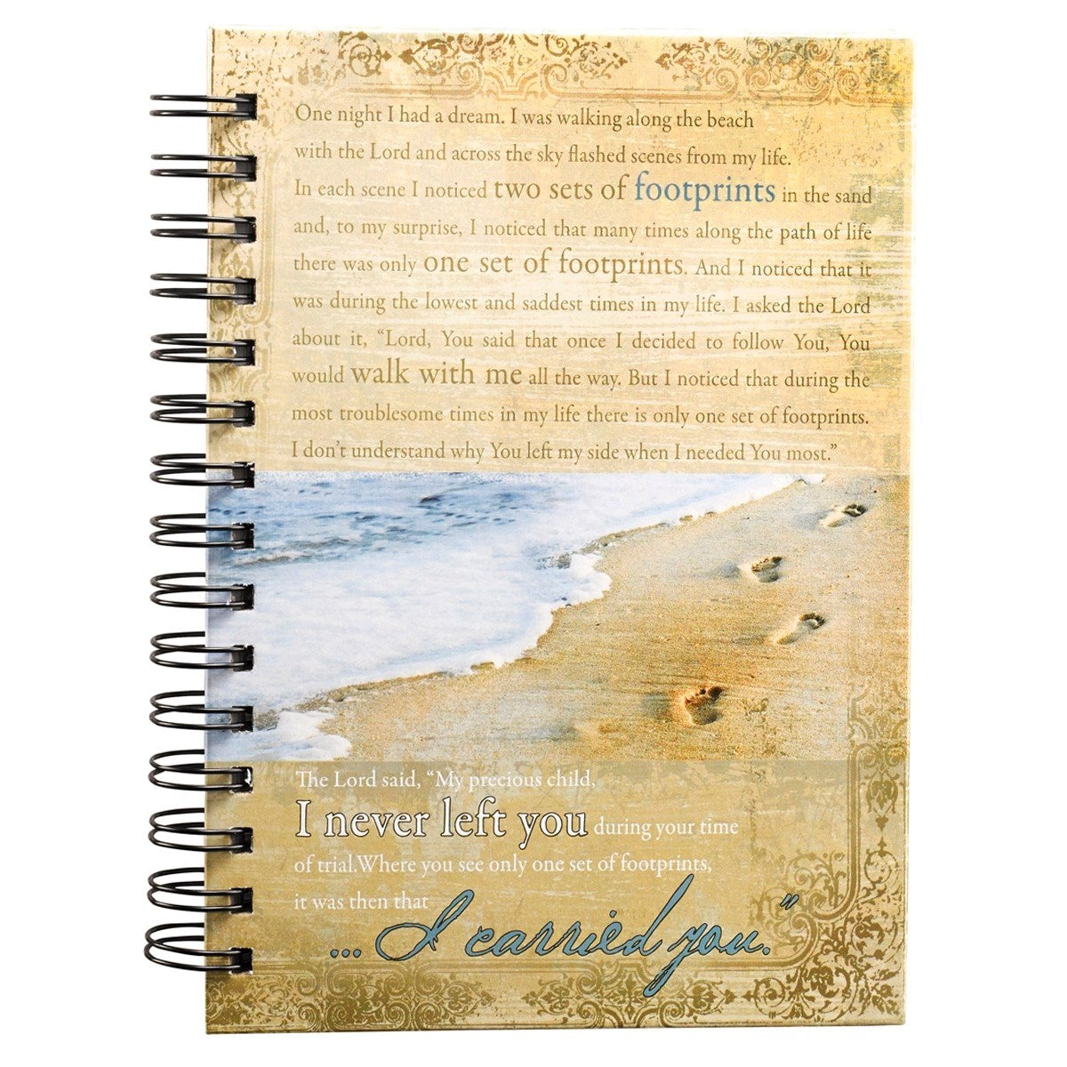Journal-Wirebound-Footprints/I Carried You-Large