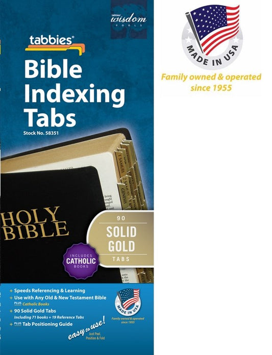 Bible Tab-Standard-Old & New Testament W/Catholic Books-Solid Gold