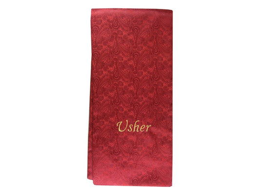 Pew Sash-Usher-Burgundy/Gold