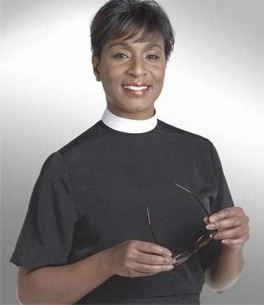 Clergy Shirt-Women-Short Sleeve Banded Collar-Size 20-Black