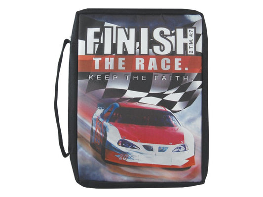 Bible Cover-Canvas-Finish The Race-Multi-LRG