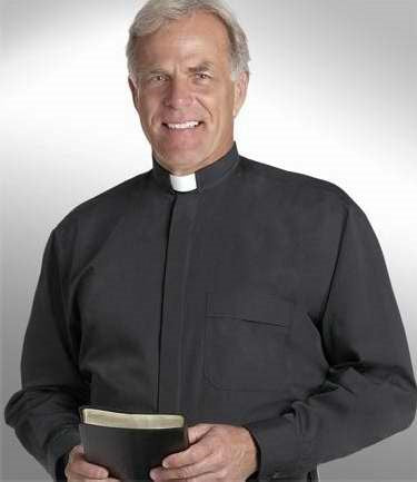 Clergy Shirt-Long Sleeve Tab Collar-16.5X34/35-Black