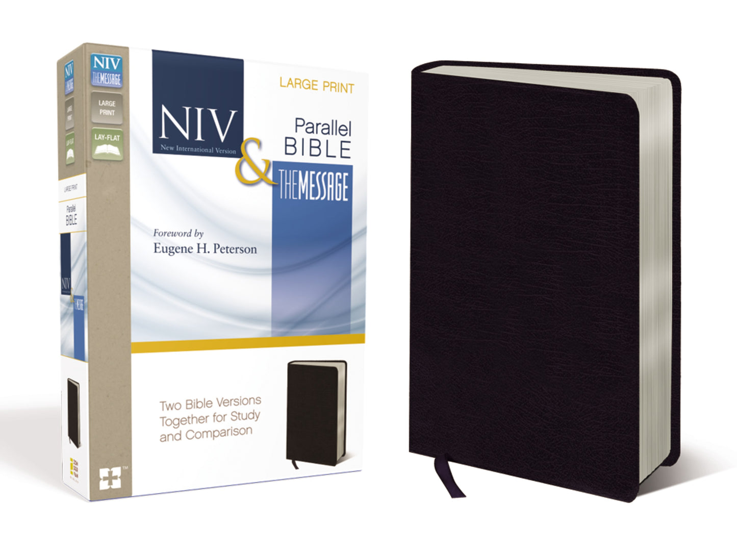 NIV & Message Side-By-Side Bible/Large Print-Black Bonded Leather