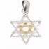 Necklace-Star Of David-Silver & Gold Plated-18" Chain (#9577)