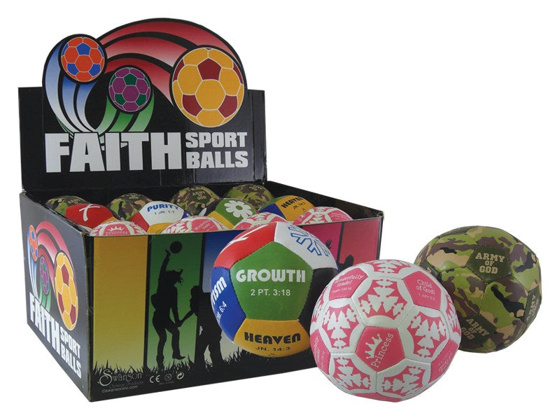 Toy-Faith Sport Balls-Assorted Designs (Pack of 24)