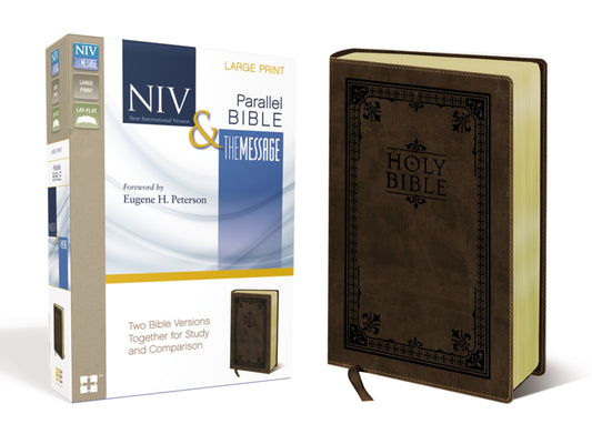 NIV & Message Side-By-Side Bible/Large Print-Brown Duo-Tone