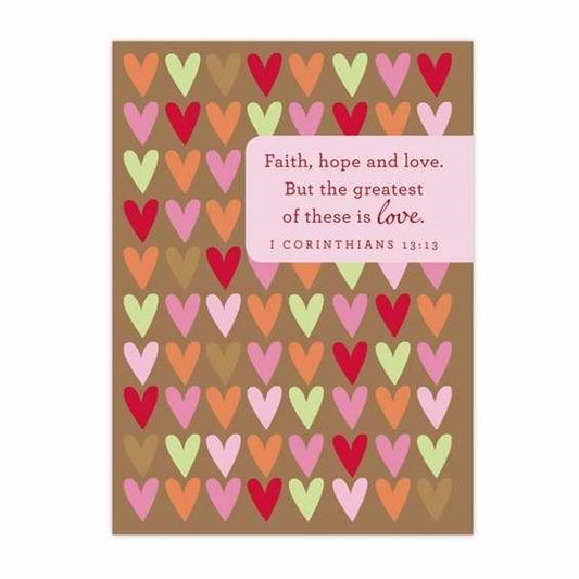 Note Card-Valentine-Faith Hope & Love (Adult) (Box Of 10)