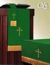 Communion-Table Runner-Viva-Reversible-Hunter/Purple w/Latin Cross