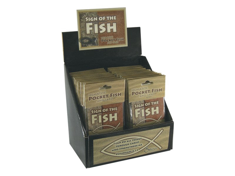 Display-Hematite Pocket Fish W/Wallet Card (Pack of 50)