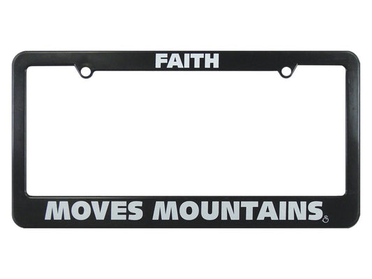 Auto Tag Frame-Faith Moves Mountains-Black